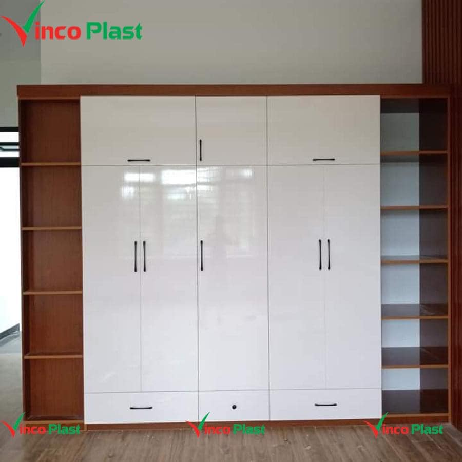 Combo tủ quần áo và giường ngủ sử dụng nhựa Vincoplast