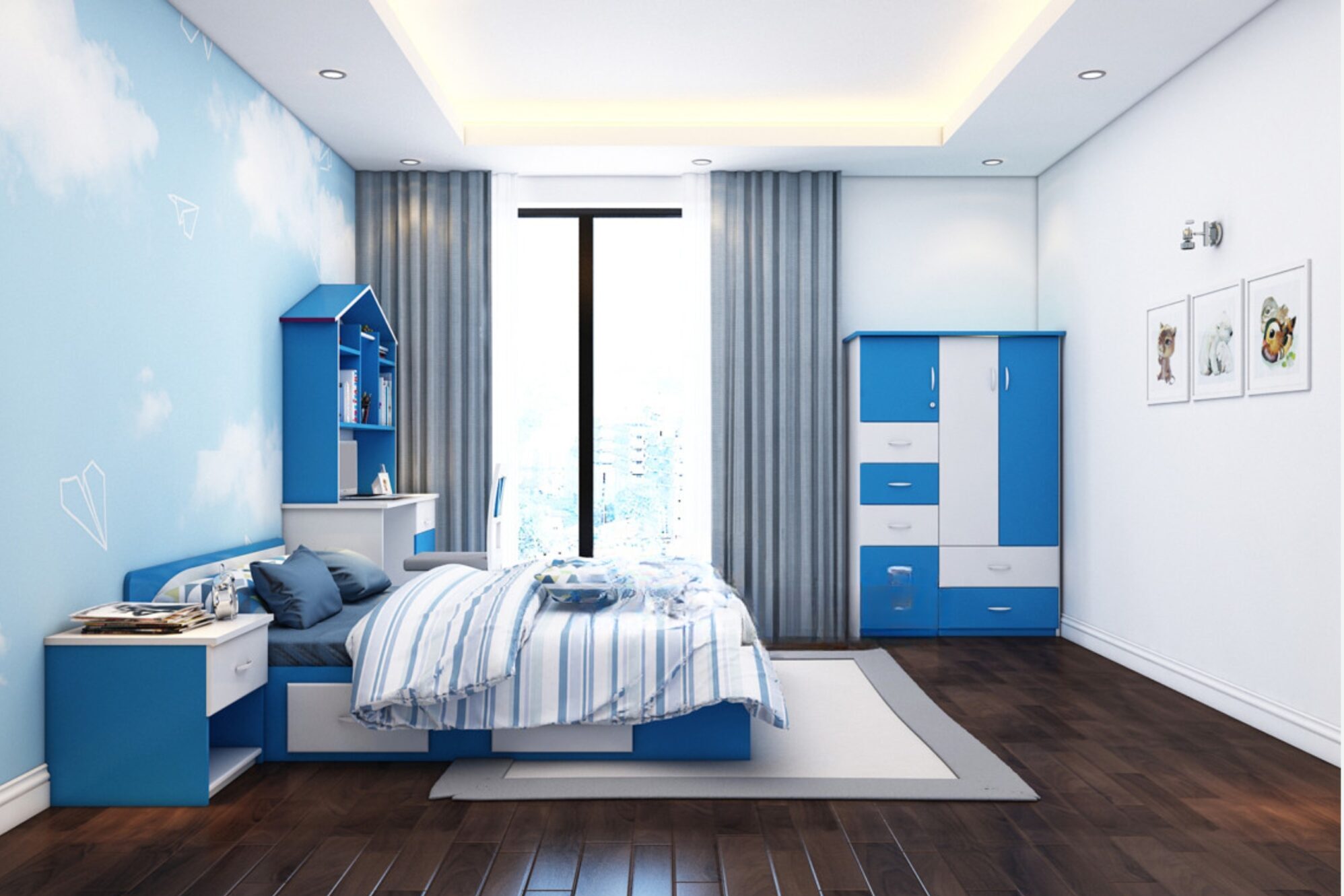 Phòng ngủ có ánh sáng giúp cho không gian trở nên thoáng, mát và có sức sống hơn