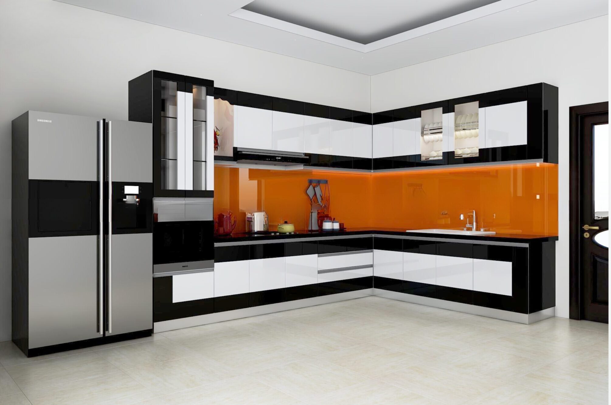 Tủ bếp sử dụng tấm nhựa nội thất Vincoplast