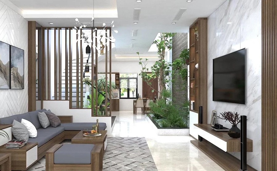 Phòng khách có đầy đủ ánh sáng sẽ đem lại không gian tươi mới, có sức sống hơn