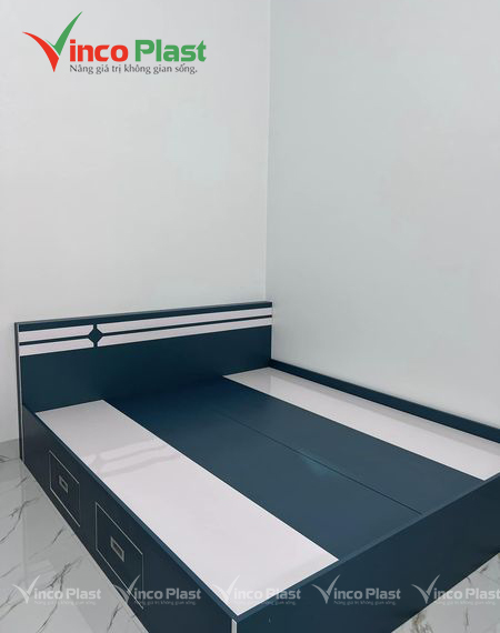 Mẫu thiết kế tủ quần áo kết hợp giường ngủ Vincoplast
